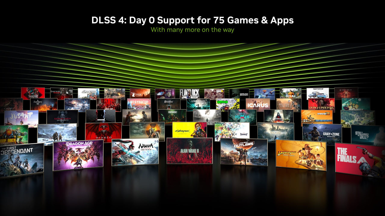 Nvidia DLSS 4 در زمان عرضه برای ۷۵ بازی در دسترس خواهد بود+ فهرست عناوین