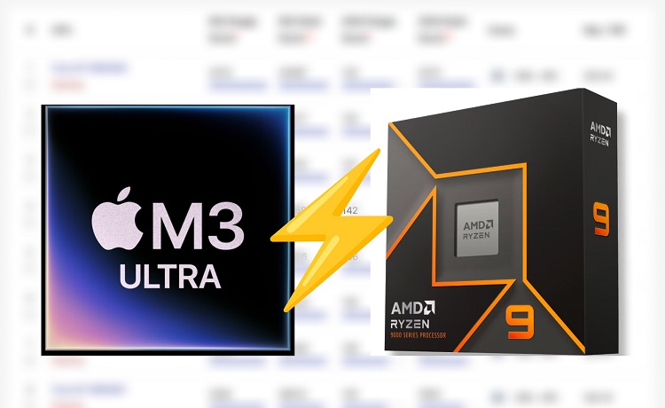 تراشه M3 اولترا اپل پردازنده‌های قدرتمند اینتل و AMD را شکست داد