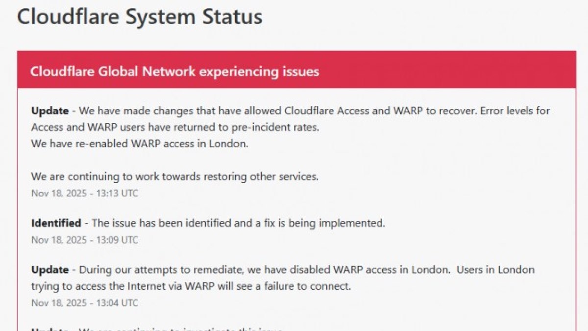 اختلال گسترده در کلودفلر باعث از کار افتادن تعداد زیادی از سایت‌های محبوب شد