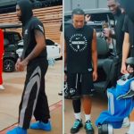 تماشا کنید: شوخی‌ ستاره مطرح بسکتبال با یک ربات انسان نما