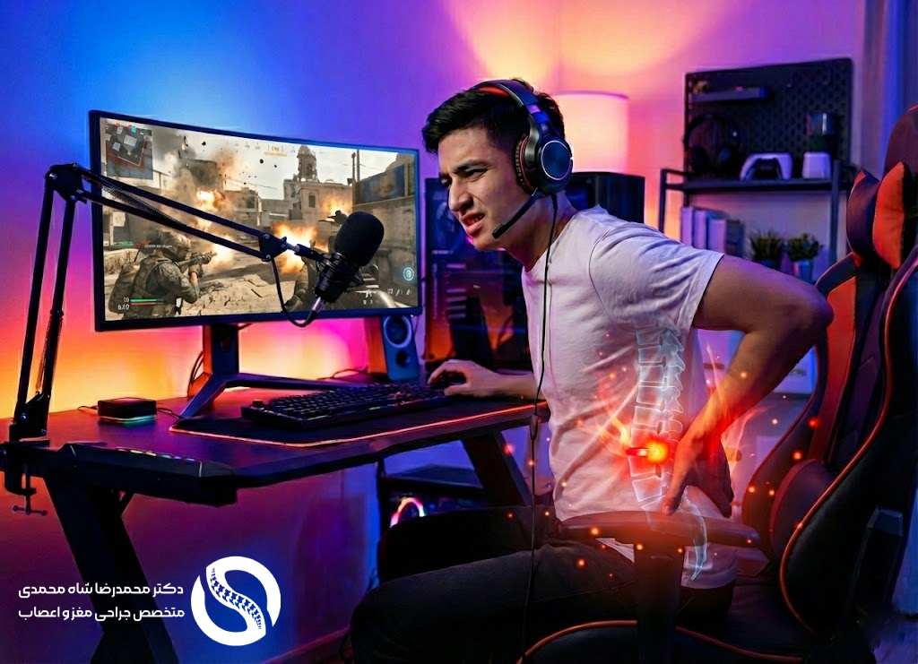 ارگونومی نشستن برای گیمینگ و کاهش ریسک دیسک کمر (با چند تمرین ساده)